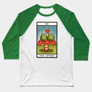 Goblincore Aesthetic Cottagecore Stupid Cute Frog Tarot Card - Artist frog - Mycology Fungi Shrooms Mushrooms Baseball T-Shirt